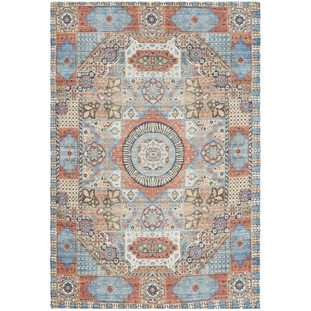 Safavieh Saffron Hand Loomed Rectangle RugOrange & Blue 4 x 6 ft. SFN541P-4